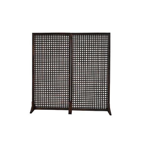 Ejoy Solid Wood Privacy Screen Room Divider With Wood Stand, 72'' x 72'' 36x72RoomDivider_CarbonGrey2pc